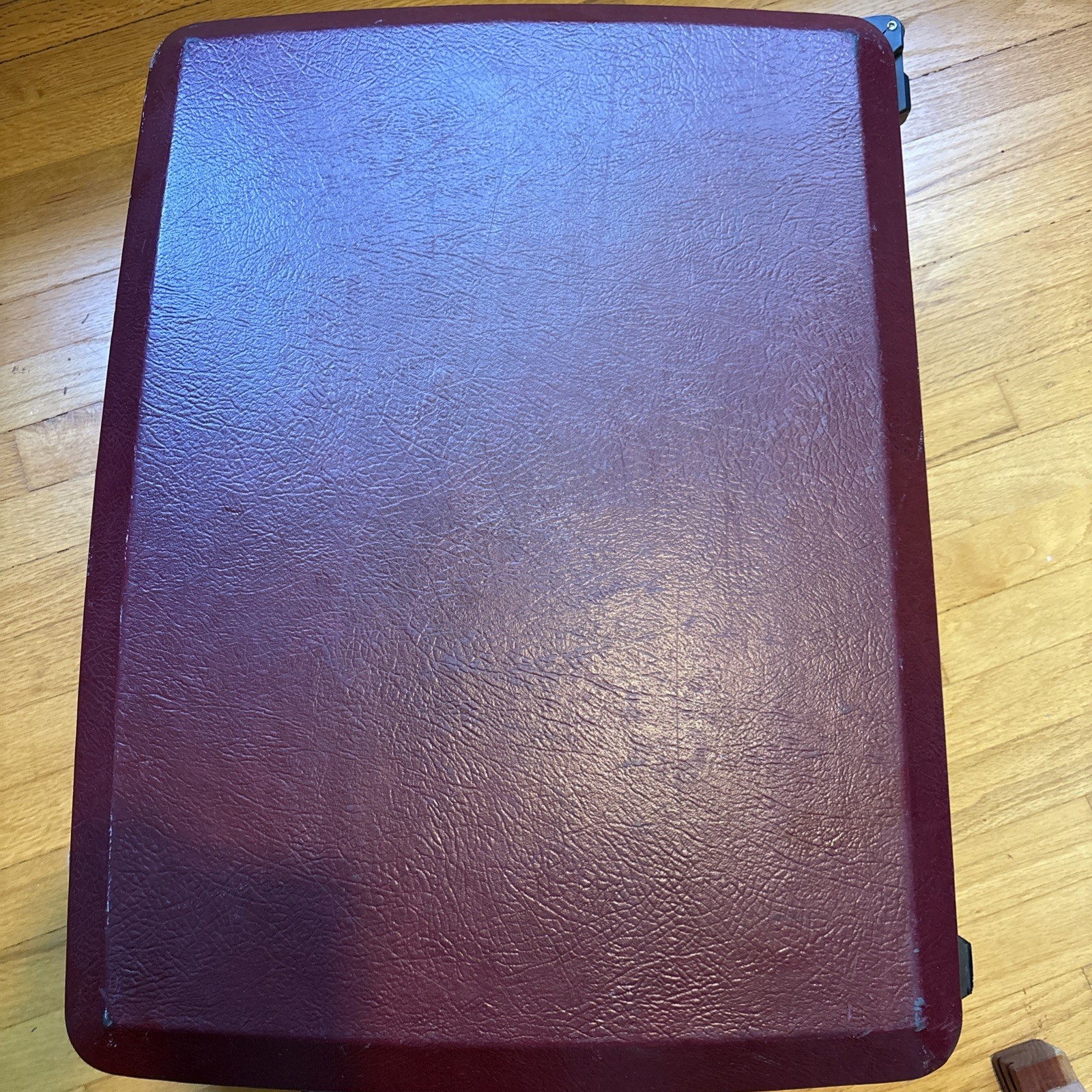 Vintage 70s80s American Tourister Burgundy Hard Shell Suitcase w/Wheels and Key