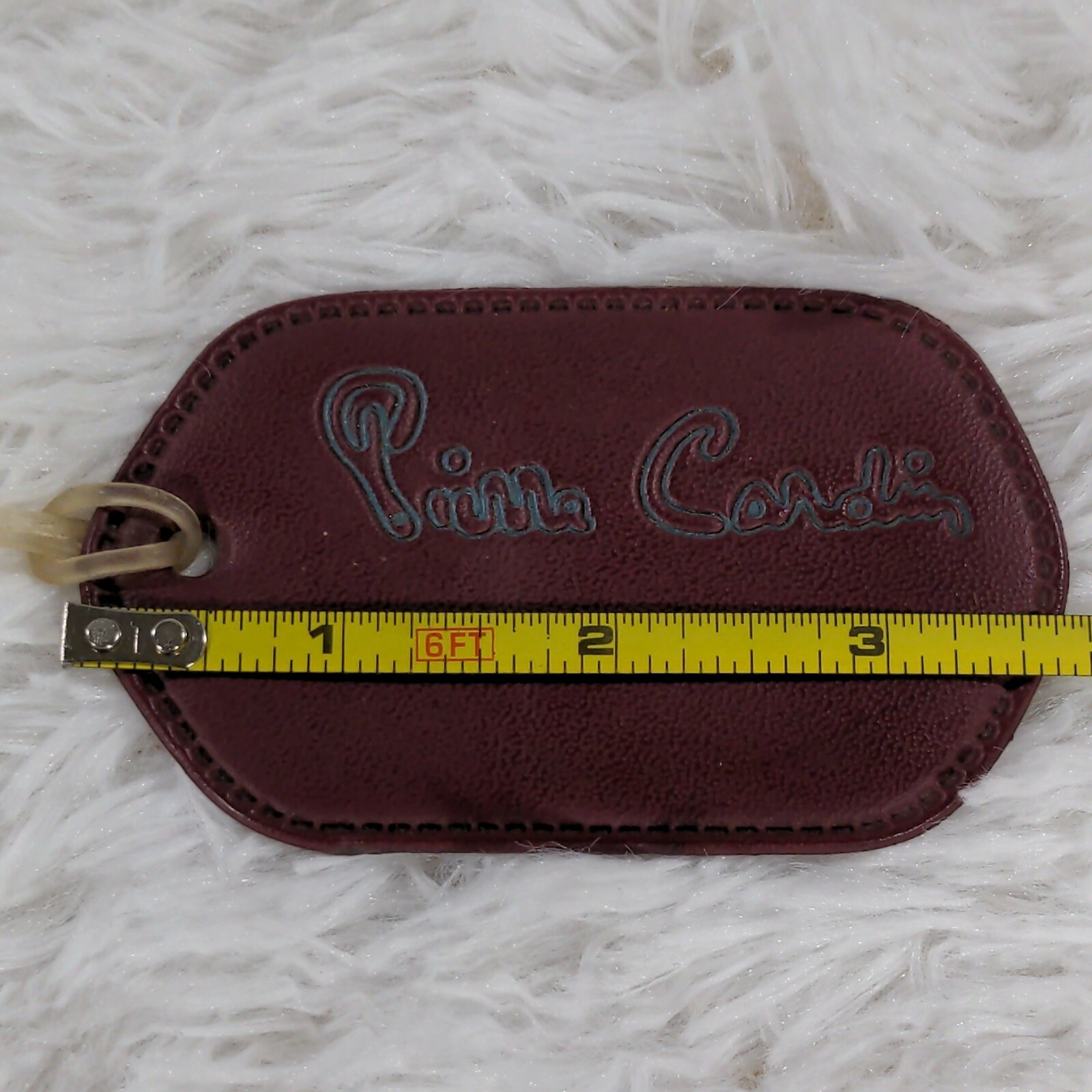 Vintage Pierre Cardin Luggage Tag Red 3.75″