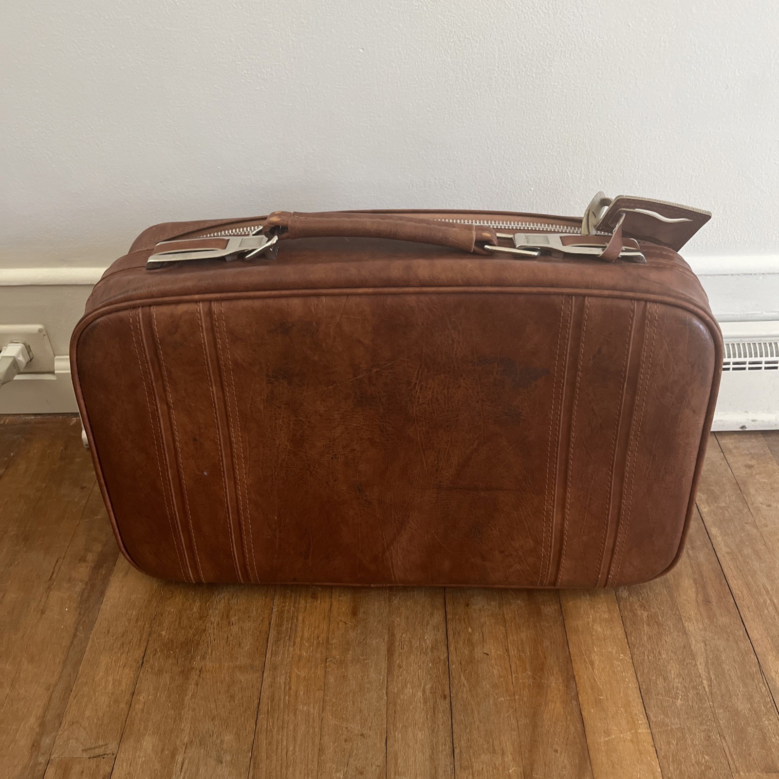 Vtg Samsonite Sonora II Carry On Luggage Suitcase Brown Faux Leather – READ