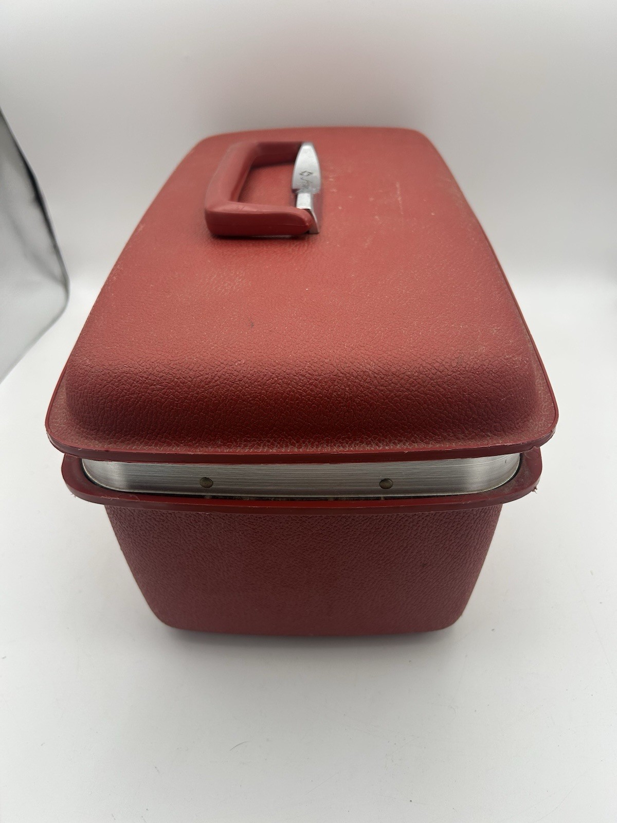 Vintage Red Samsonite Aspen For JC Penny Train Luggage Cosmetic Case With Tray