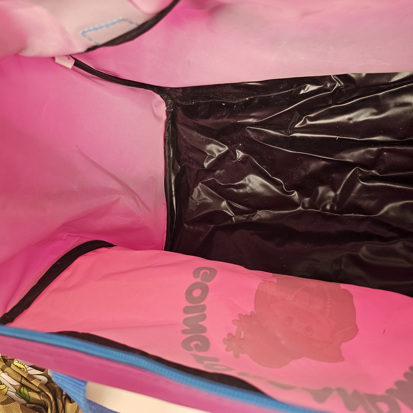 Rare Vintage Pink Vinyl Overnight Travel Duffle Bag Going to Grandma’s Great