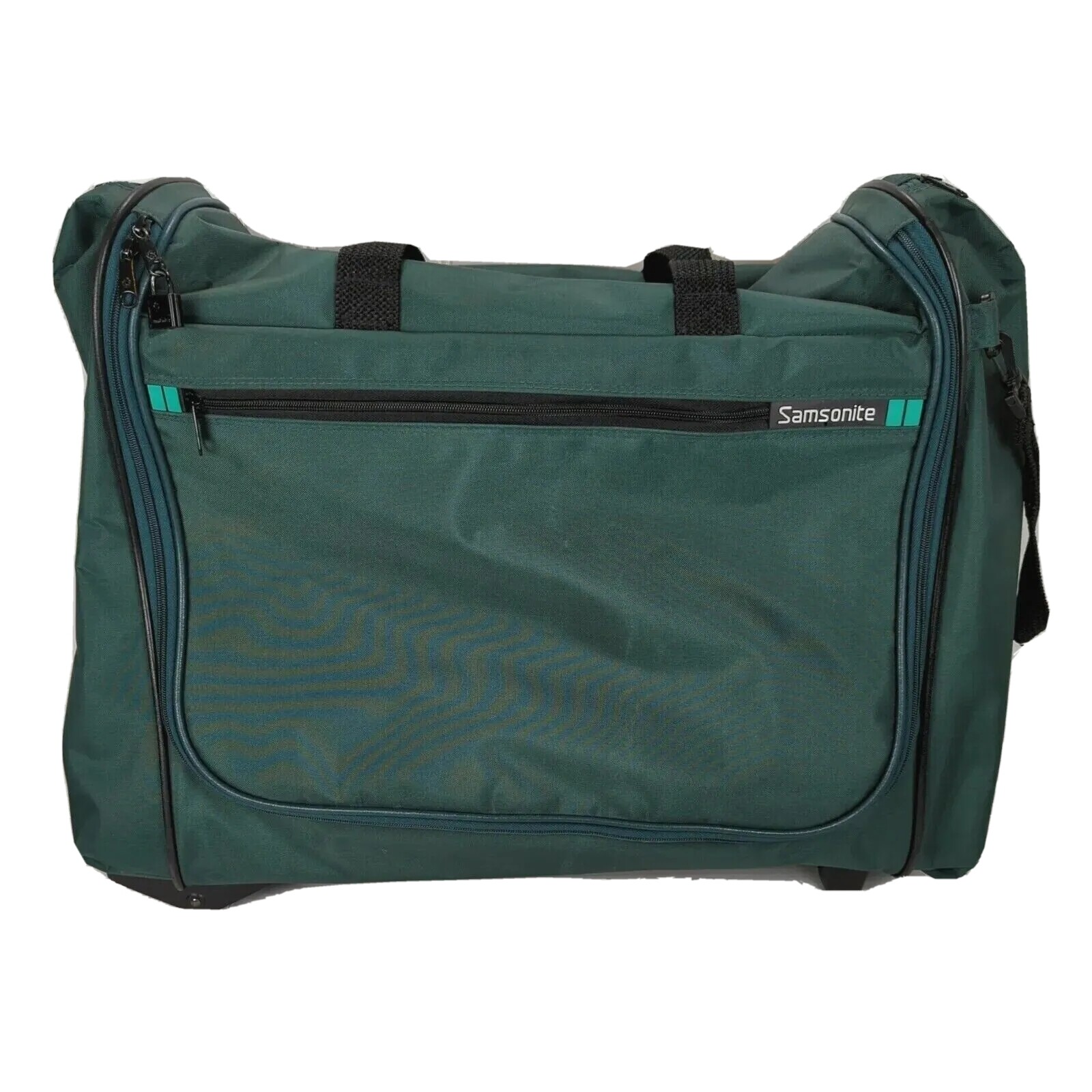 VTG Samsonite Oyster SE Soft-Sided 2-Wheeled Duffel Bag Green Rolling Suitcase