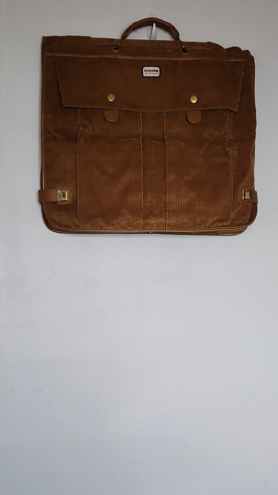 Vintage Garment Bag + 2 Metal Travel Hangers Action Pak By Samsonite 70’s