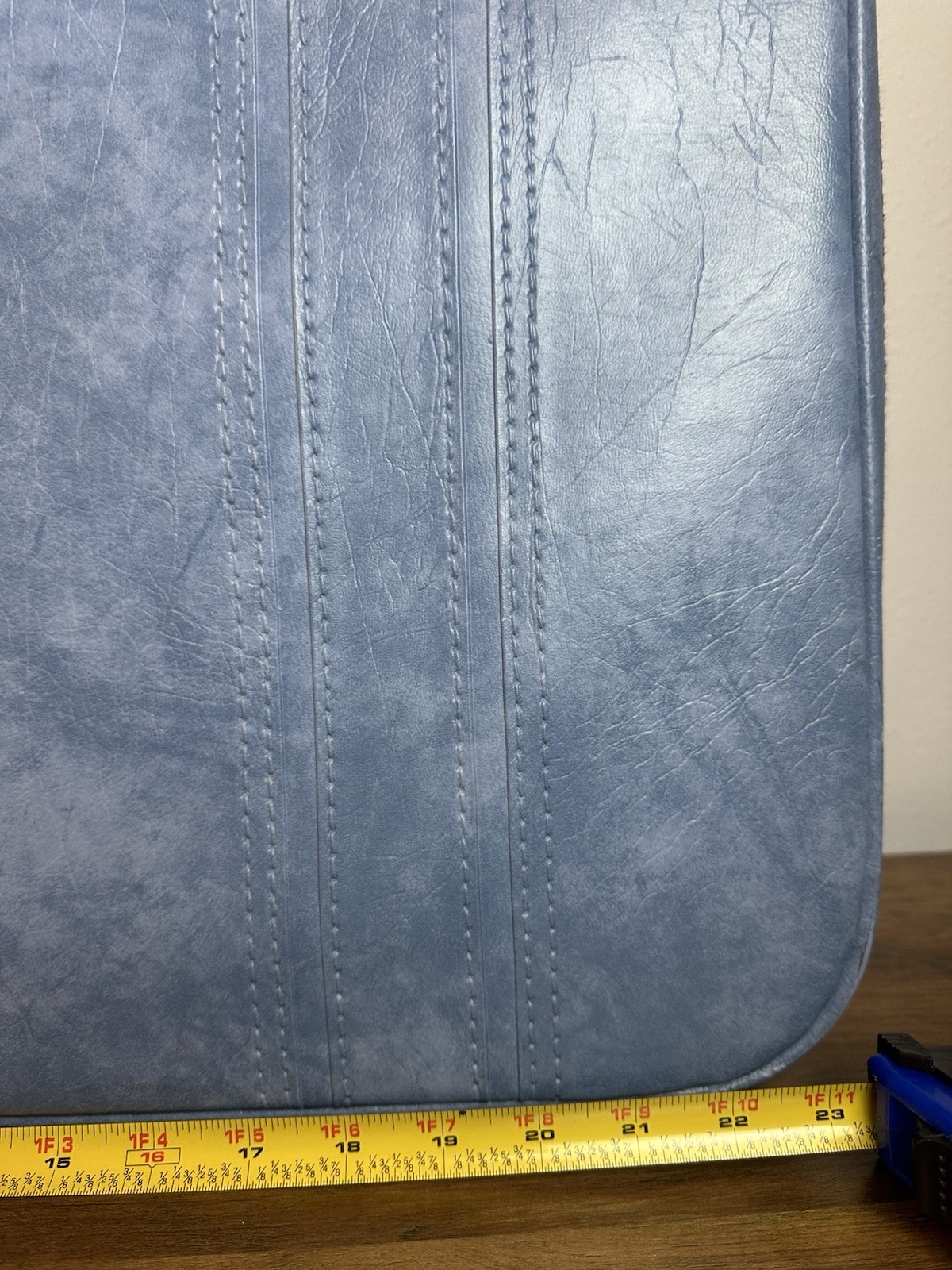 Samsonite Baby Blue Soft Faux Leather Carry On and Luggage Set Of 2