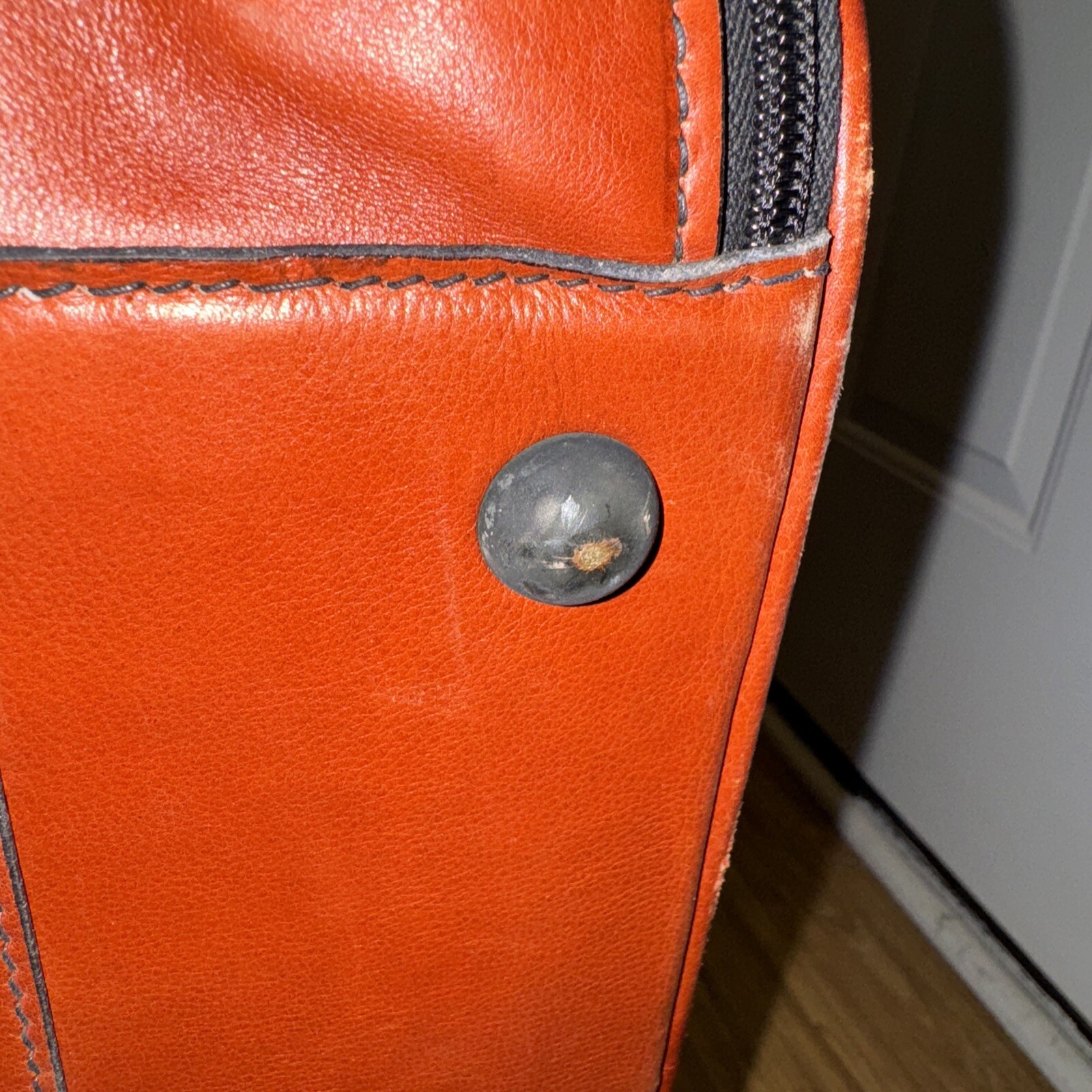 Bally Burnt Orange leather suitcase Carry On Mint Vintage