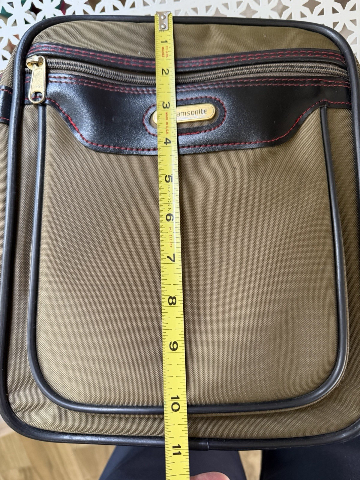 Vintage Samsonite Travel Toiletry Bag Brown Canvas Leather Trim USA