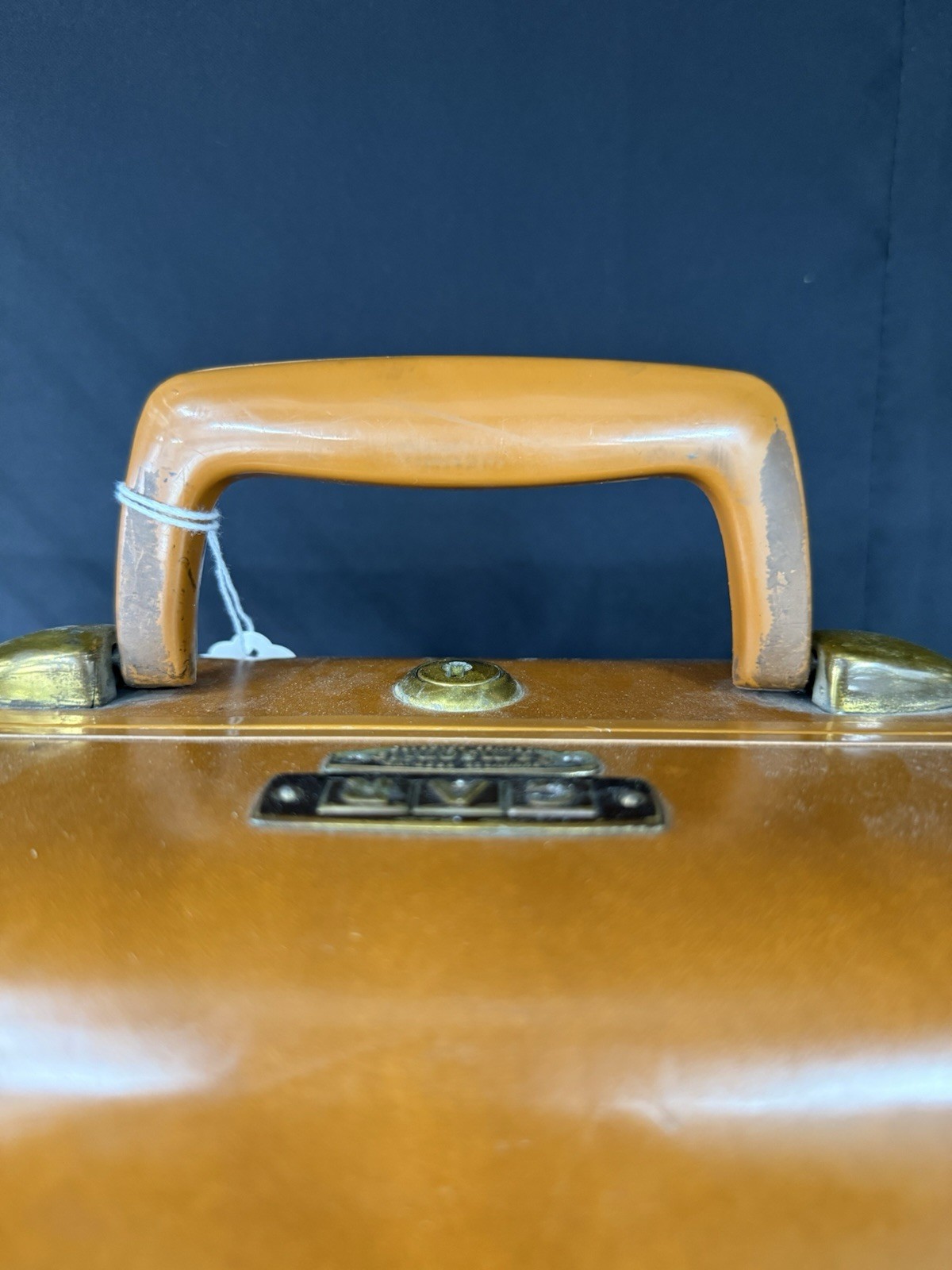 Samsonite 1950s Brown Leather Hard Shell Suitcase Locking Compartments