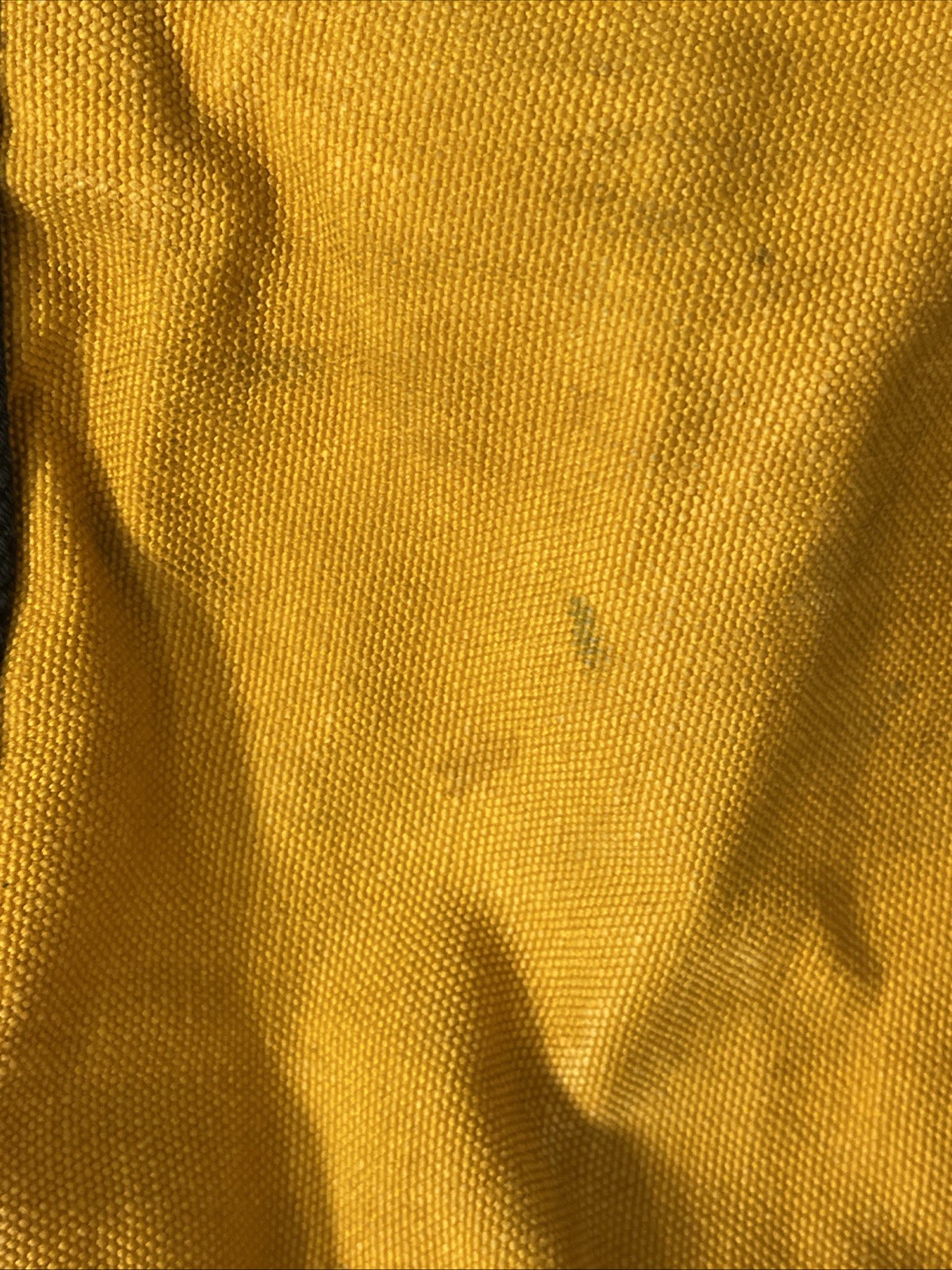 Vintage distressed gold yellow Boyt Iowa zip Canvas bag Trashed