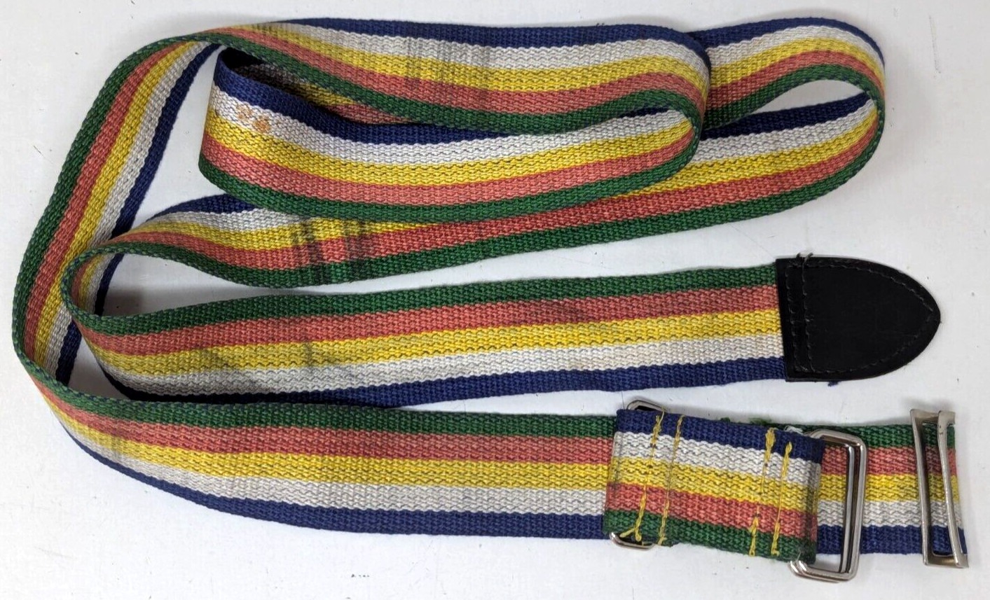 Rare Vintage Skyway Airline Multicolor Woven Fabric Luggage Strap Taiwan