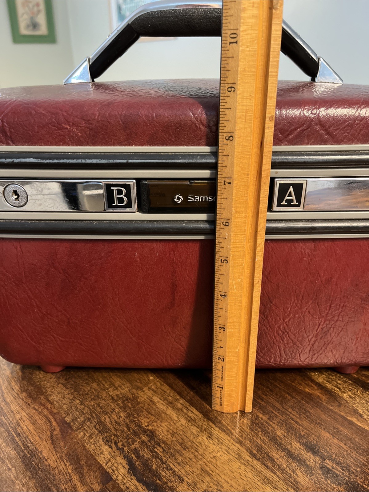 VTG Samsonite Travel Case Profile II Hard Burgundy Tray And Mirror No Keys