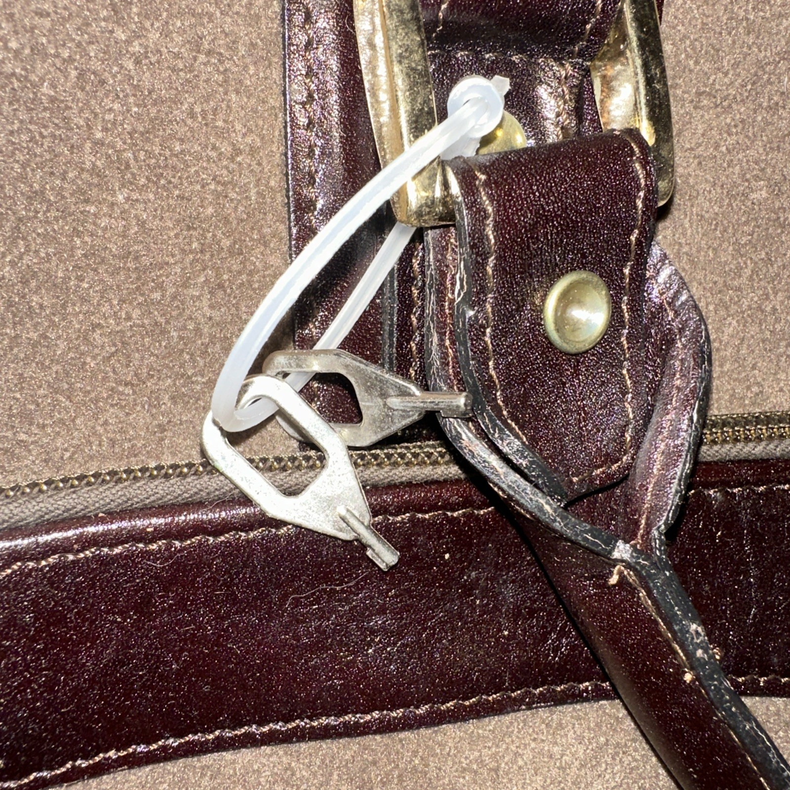 Suede Brown Breifcase Vintage Discontinued With Keys Jerome Leplat.