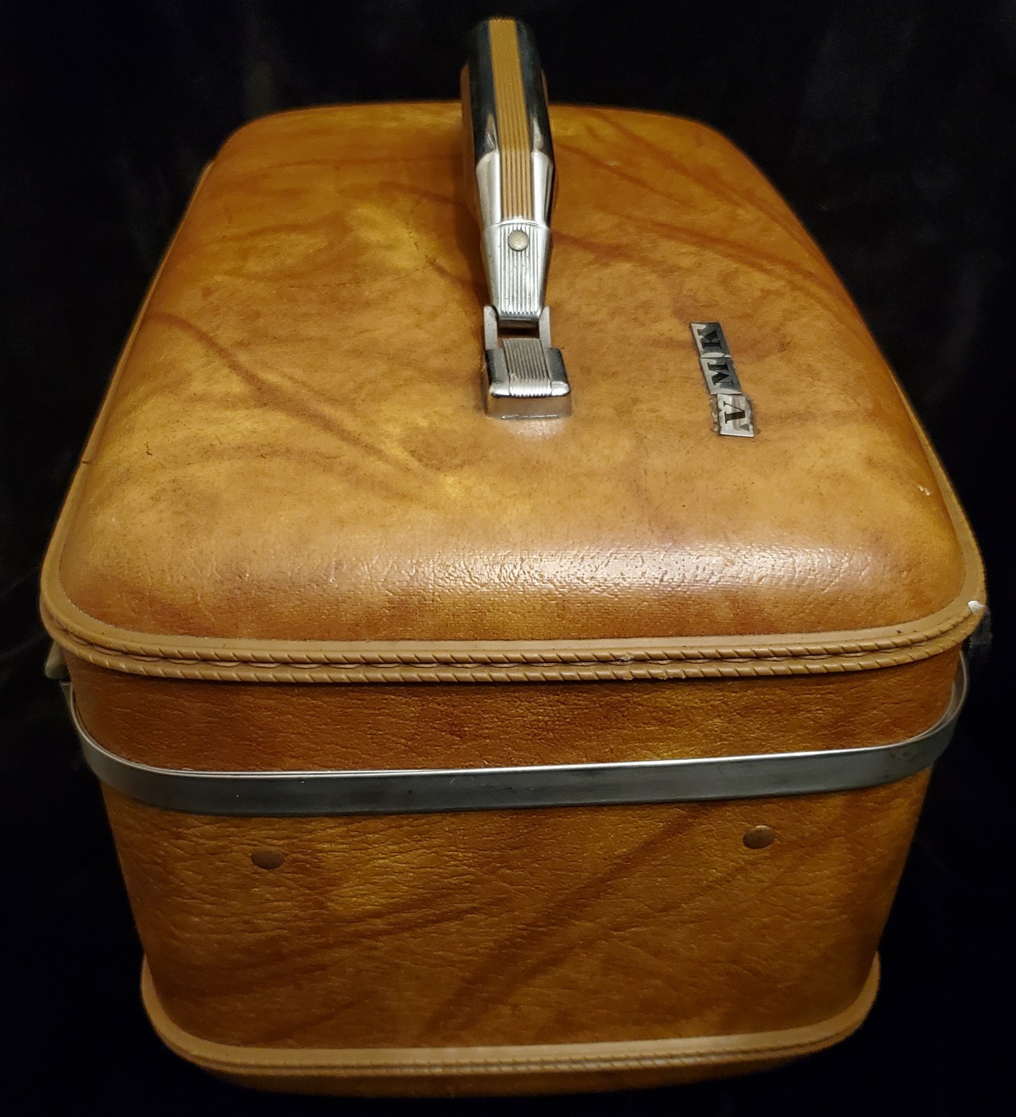 Vintage AMERICAN TOURISTER Marbled Brown Train & Travel Makeup Case VERY CLEAN