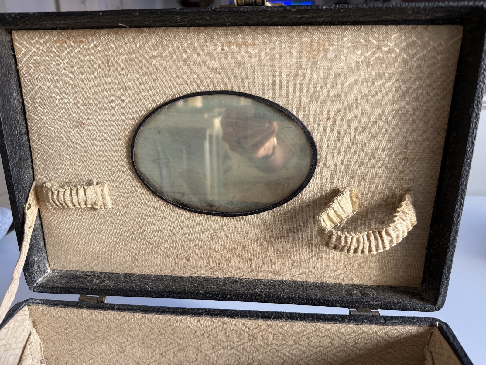 Vintage Travel Vanity Ladies Locking Suitcase 1920’s? Jewelry Cosmetics Case