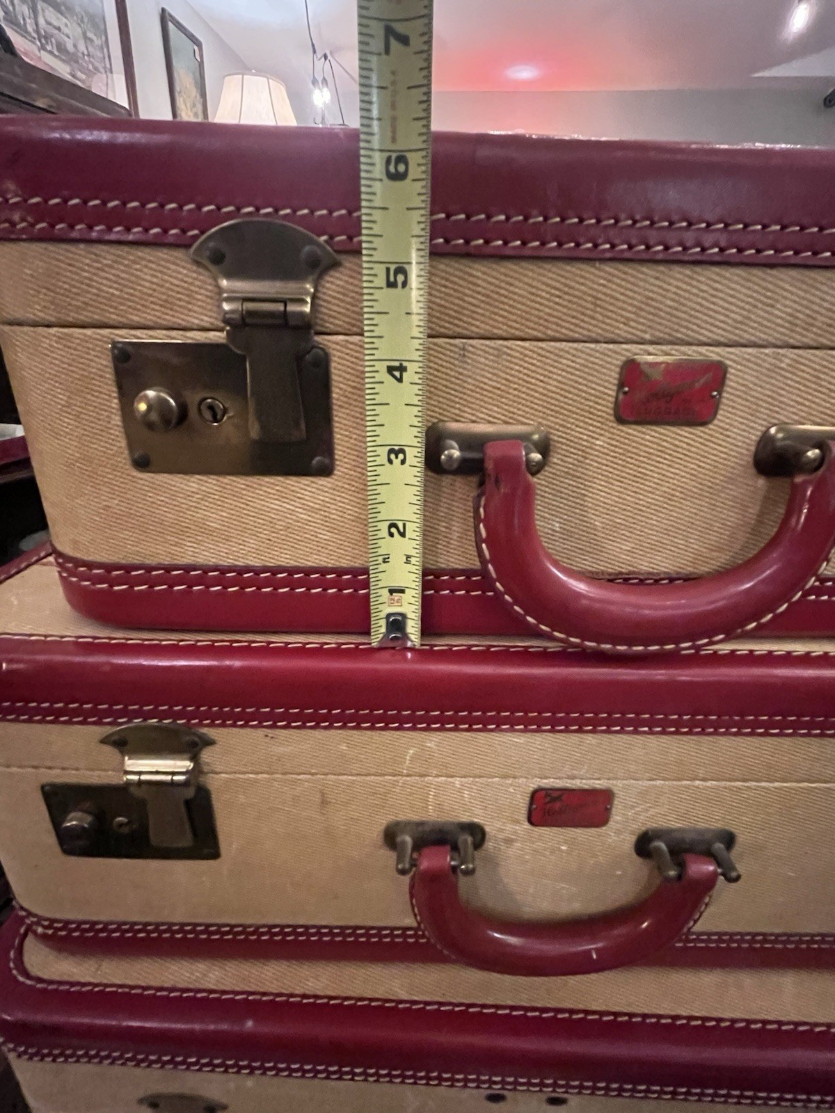 VINTAGE RED 💄 Luggage Set of 3 Suitcase A RARE SET with keys and original tags