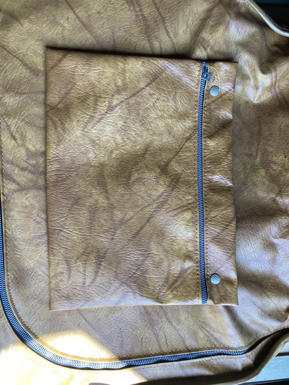 Vintage 1970’s American Tourister folding Faux Leather Garment Bag w/hanger Hook