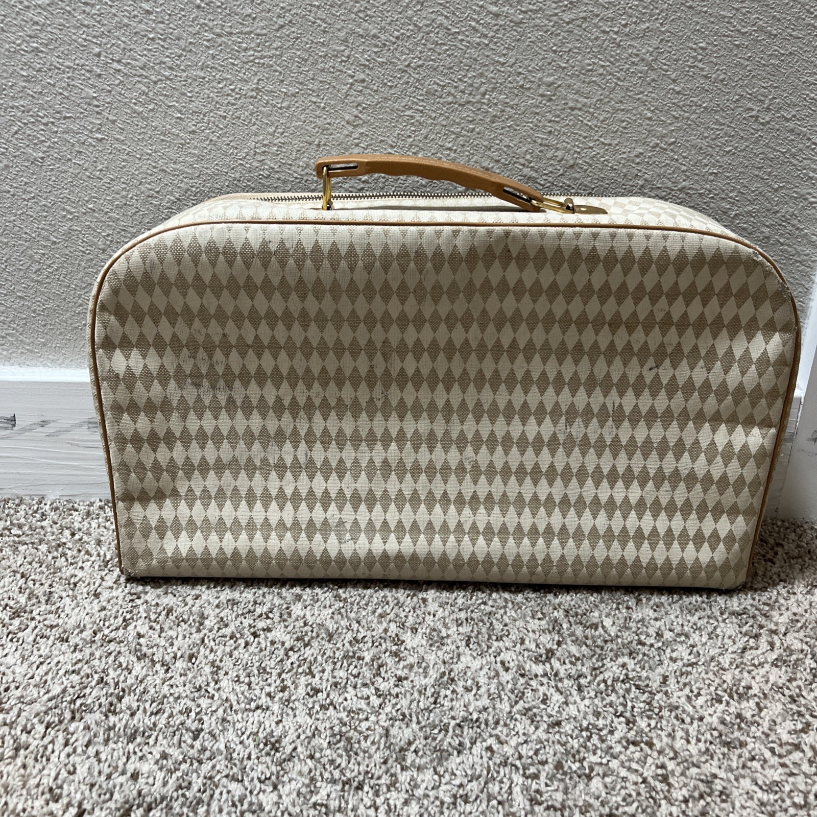 Neiman Marcus Gold MCM Diamond Vintage Travel Case