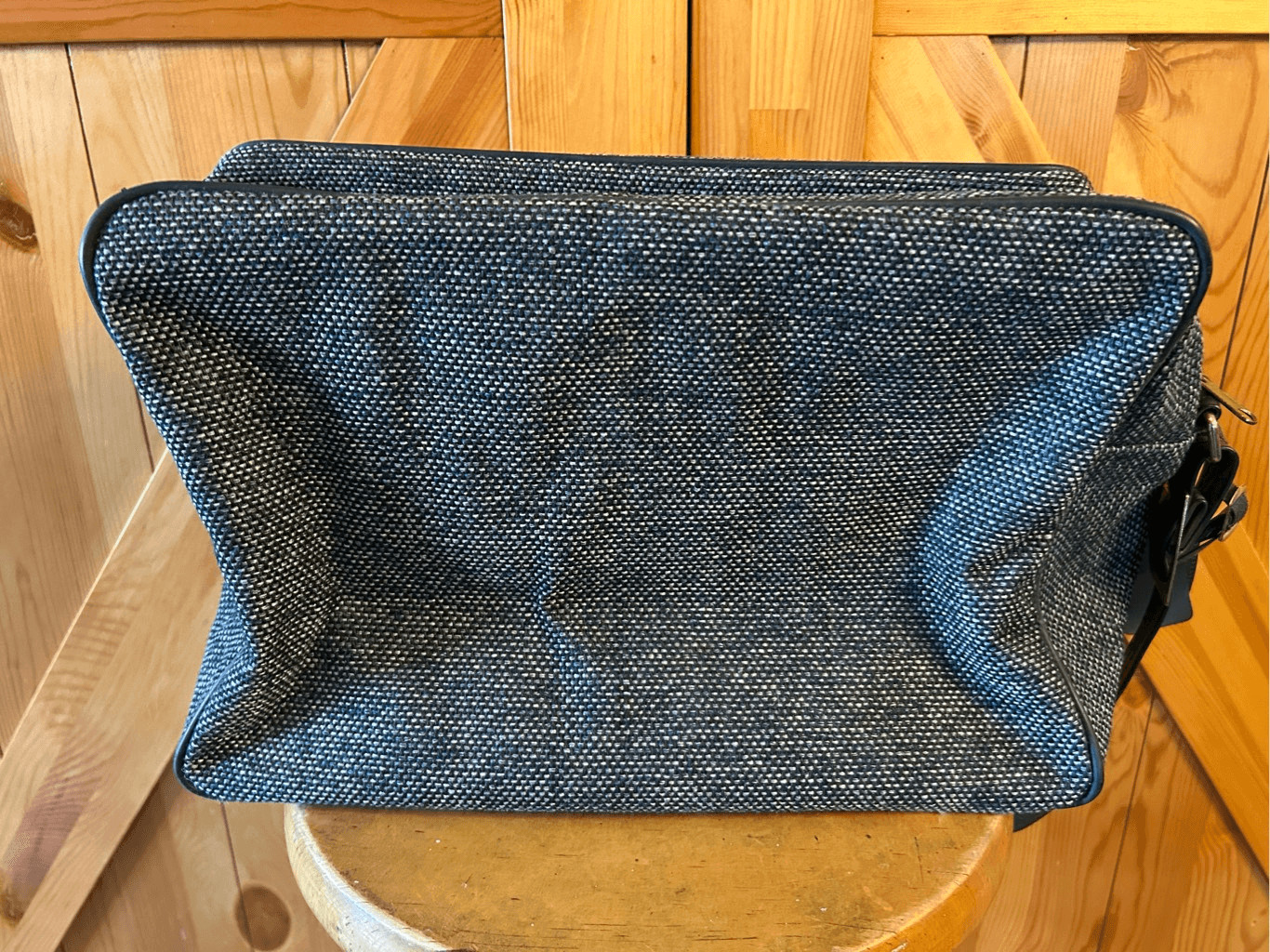 Fifth Avenue Luggage Carry On Shoulder Bag Blue Tweed Vintage