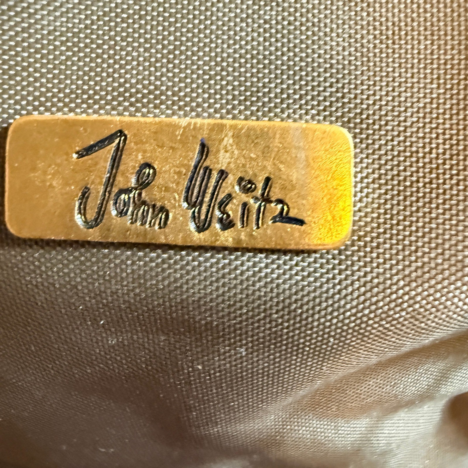 Vintage John Weitz Carry On Luggage Bag Brown Tan Canvas Duffel Shoulder Strap