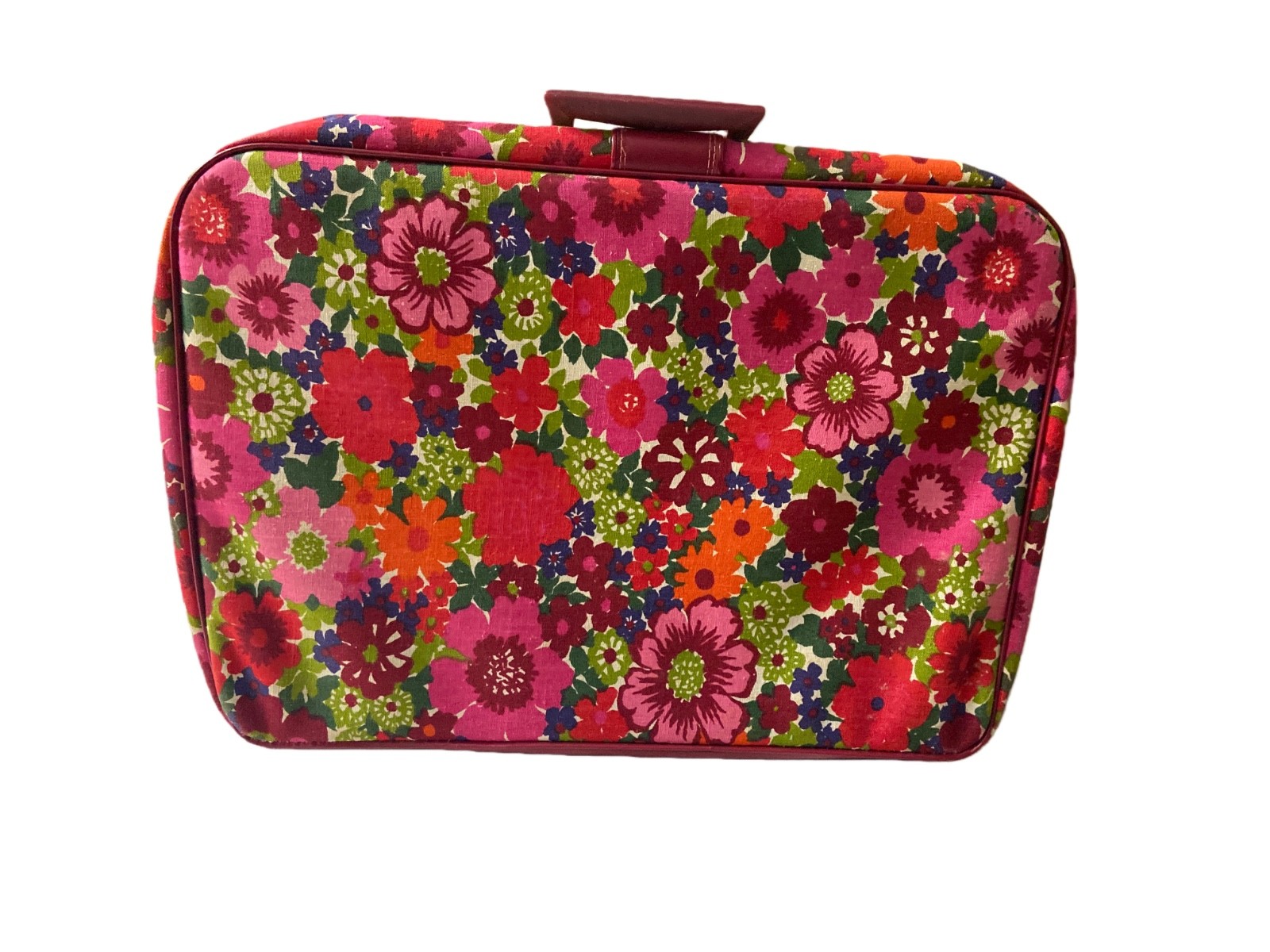 Vintage 60s 70s Floral Suitcase Japan Flower Power