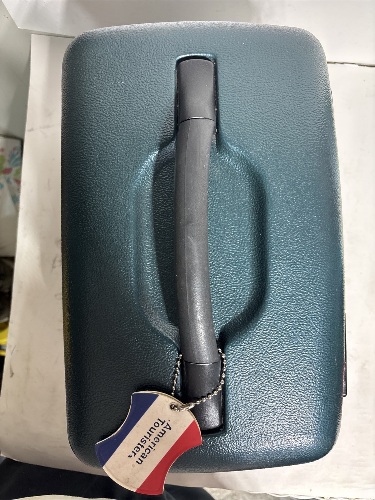 American Tourister Blue Train Case Hard Shell Cosmetic Suitcase Vtg