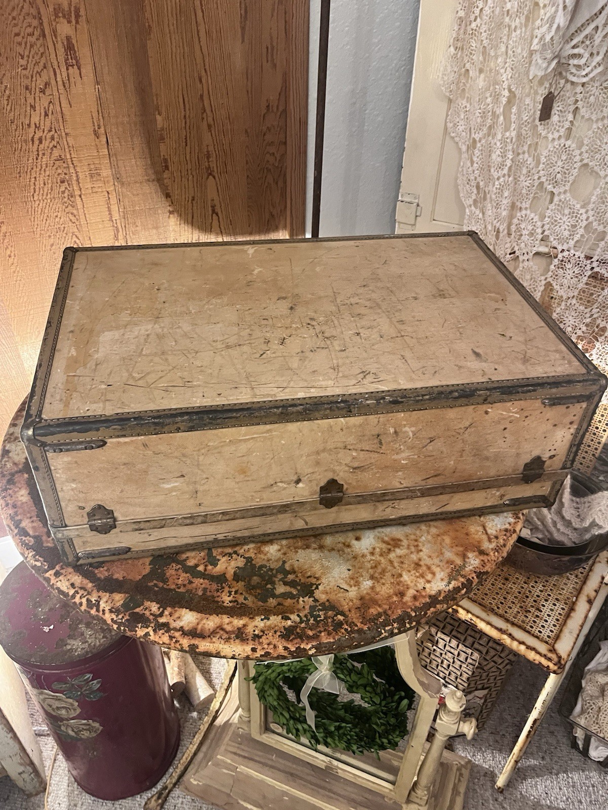 Rare Antique Vintage Hartmann Vellum Suitcase Luggage Travel Trunk Case Hard