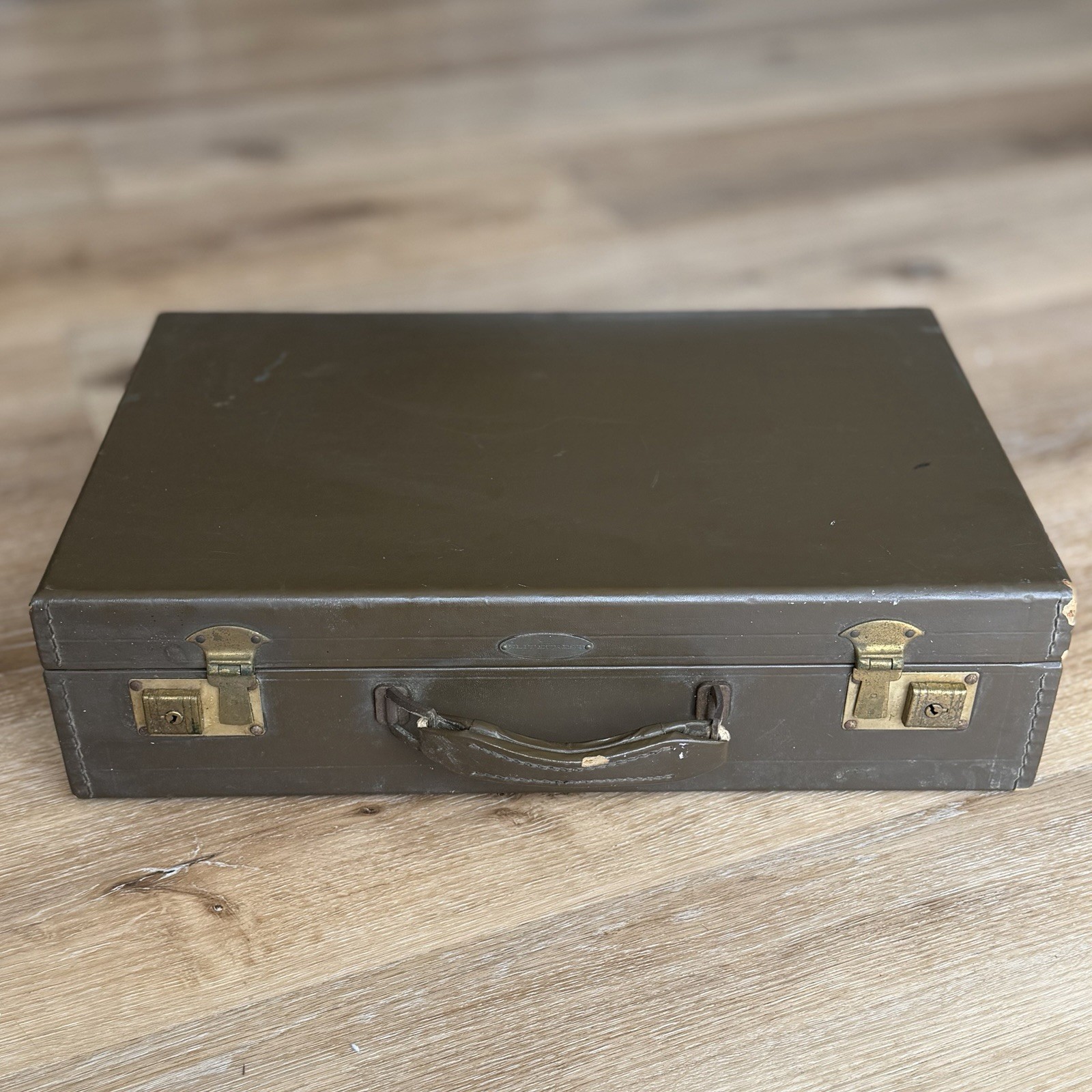 Vintage Flitecrest Leather Attache Case Made USA Presto Latch Briefcase