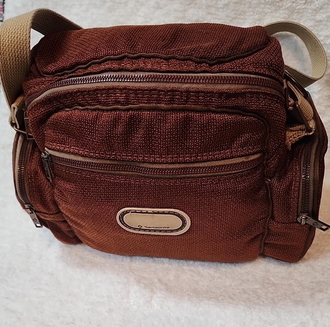 Vintage Samsonite Freestyles Rust Orange Travel Camera Bag Zipper Pockets