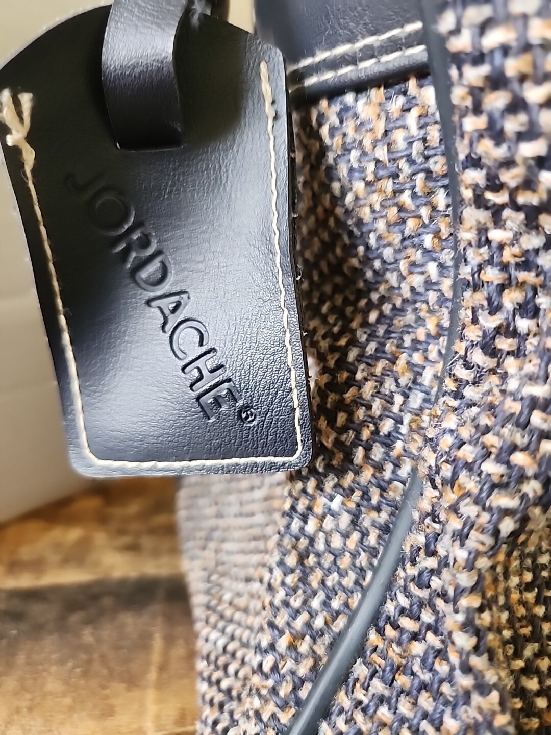 Jordache Vintage Brown/Black Tweed Travel Bag Luggage Minimalist Weekender