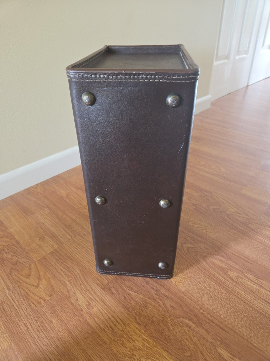 VTG Faux Leather Briefcase Softone Tufide Vinyl Coated Locking Suitcase 70s
