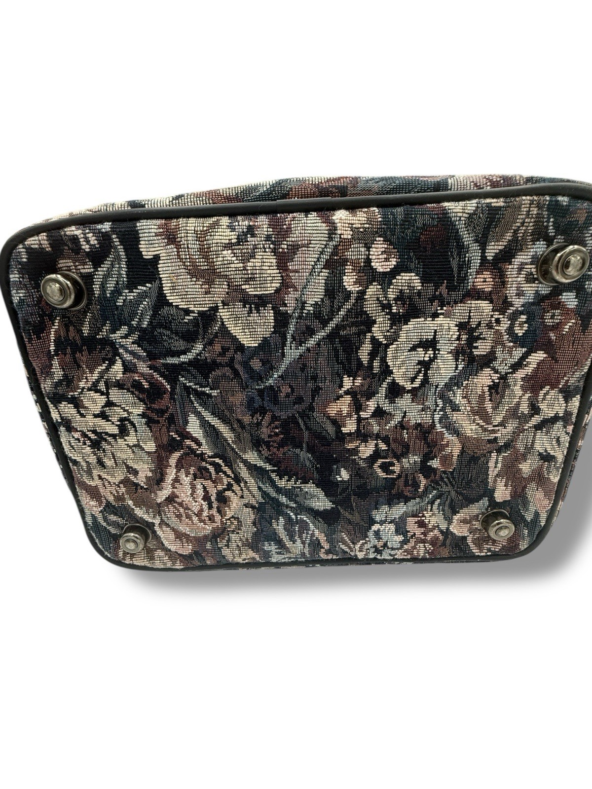 Protocol Vintage Floral Tapestry Vanity Makeup toiletry Case Bag With Lock &key