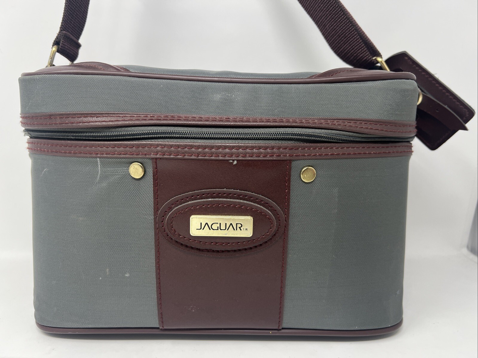 Vintage Jaguar Green Soft Train Travel Overnight Case Very Sturdy Nice
