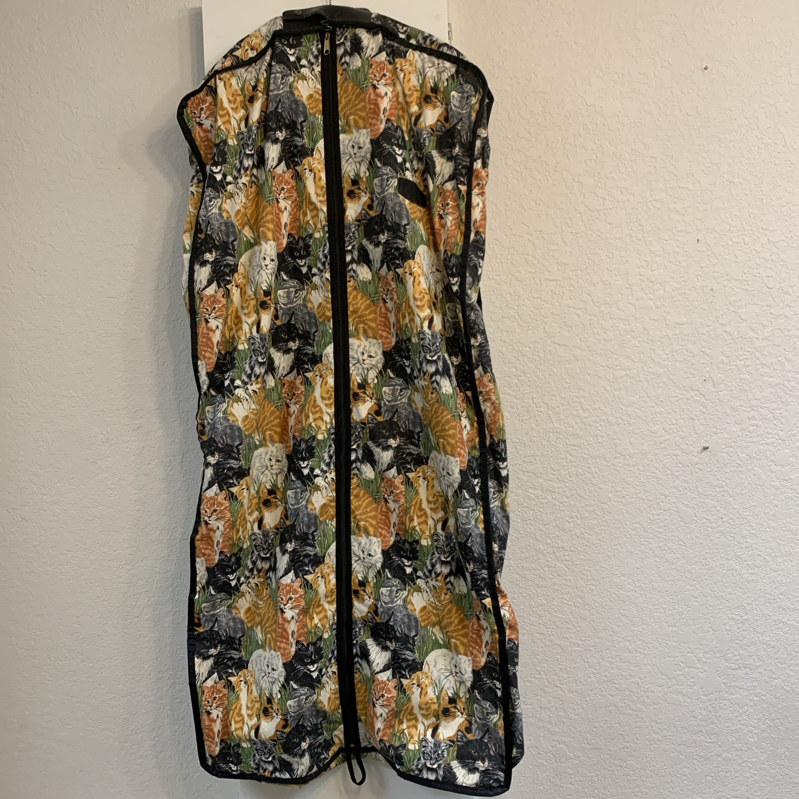 Vintage Cat Print Garment Bag Sewn In Mexico US Materials Wator Brand GUC