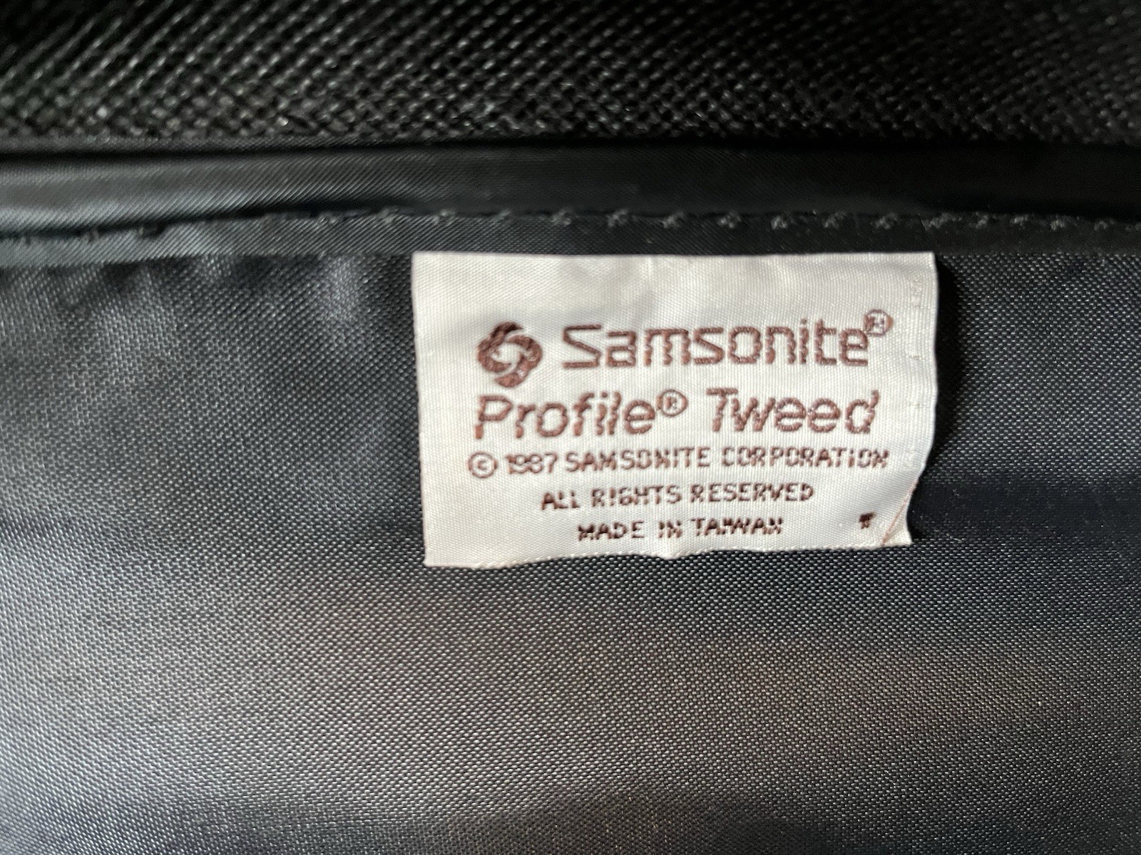 Set Of 2 VTG Samsonite Profile Tweed Messenger Shoulder Bag Gray 1987