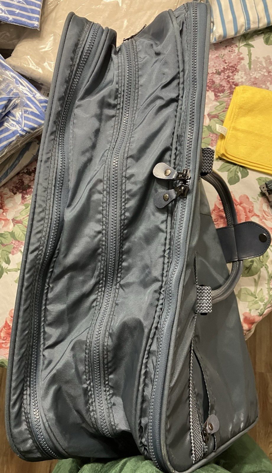 American Tourister Vintage Grey Canvas Carry On Bag
