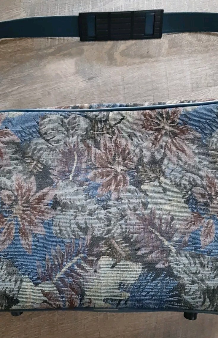 Vintage 1980’s Jordache Floral Tapestry Bag Carry-on Bag Weekend Bag Footed