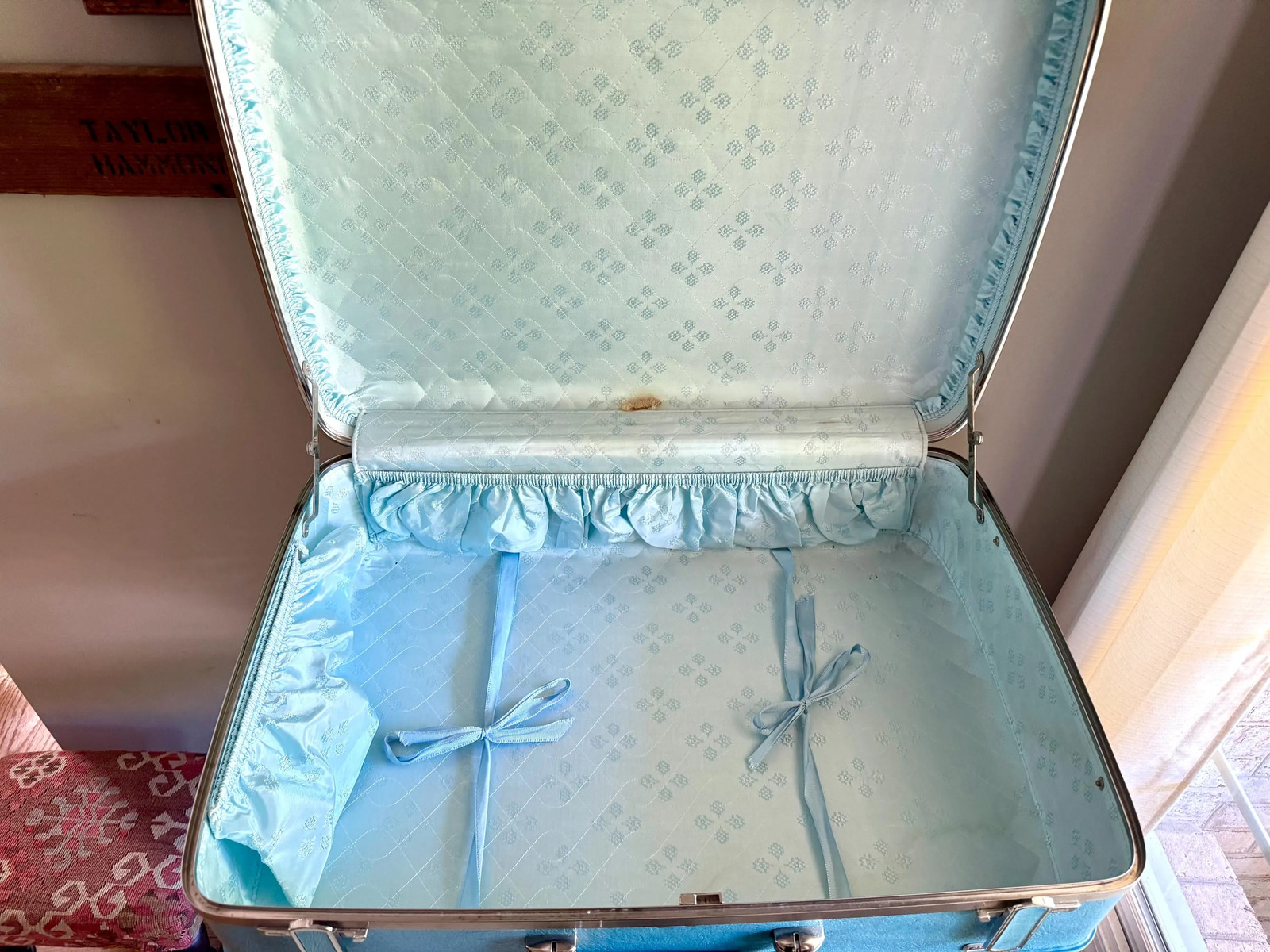 Vtg American Tourister Turquoise Marbled Luggage | American Tourister Suitcase