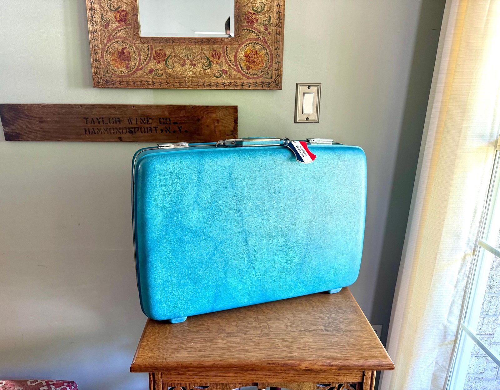Vtg American Tourister Turquoise Marbled Luggage | American Tourister Suitcase