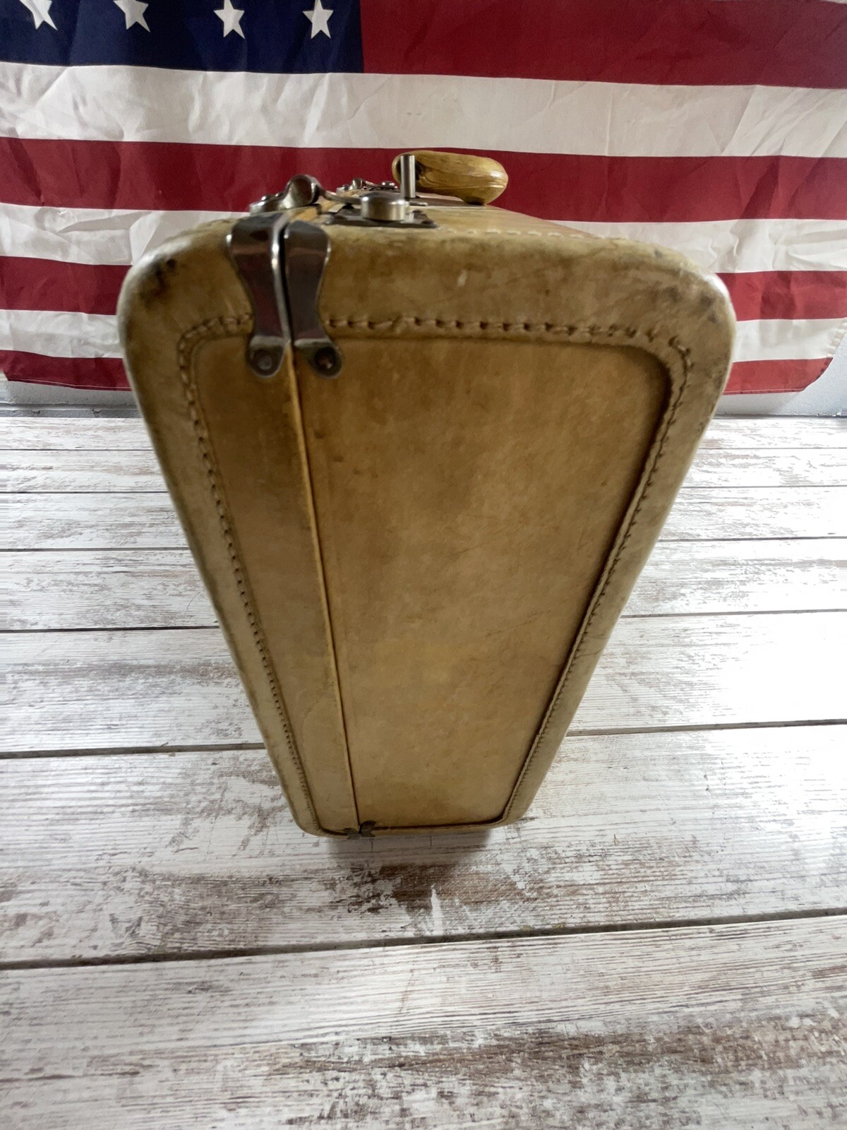 VTG GENUINE RAWHIDE SUITE CASE TRAVEL STICKERS