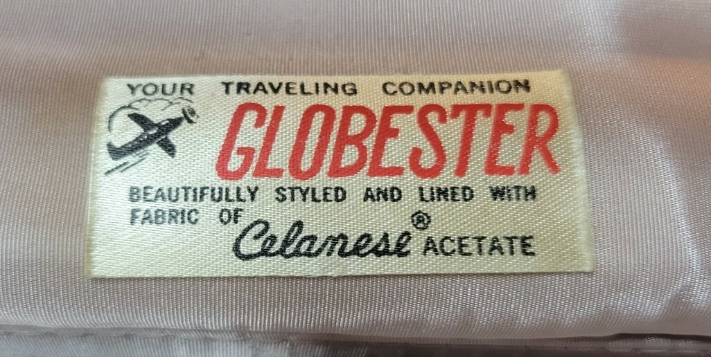 Vintage (1960s) Globester Luggage. Original Keys, Hangers, Lining, Airline Tags