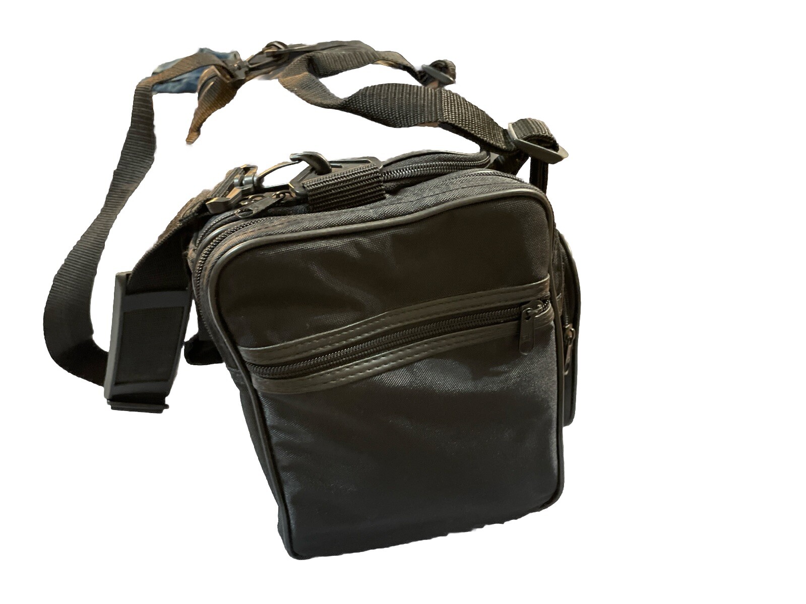 Vintage Camera Bag Carry On Duffle Bag Retro Black Bag Marked See Famous Emblem