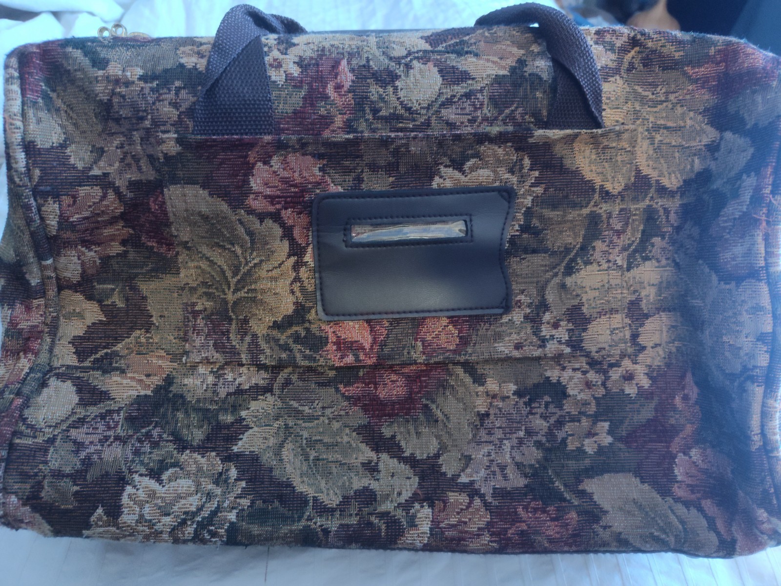 Pierre Cardin Vintage Floral Tapestry Duffle Bag, Canvas, Shoulder Strap, 1990s