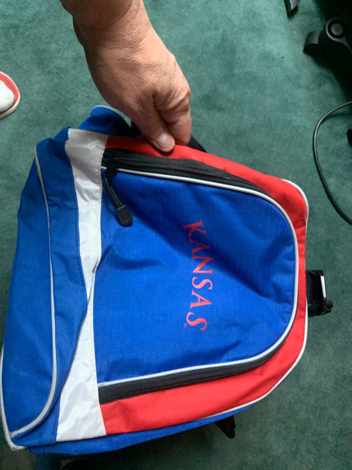 Vintage University Of Kansas Jayhawks Duffel Large Duffel Bag Blue