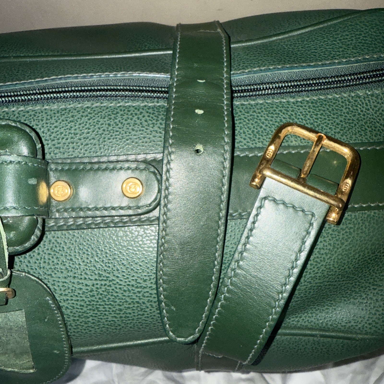 Vintage Green Gucci Luggage Suitcase — Excellent Condition