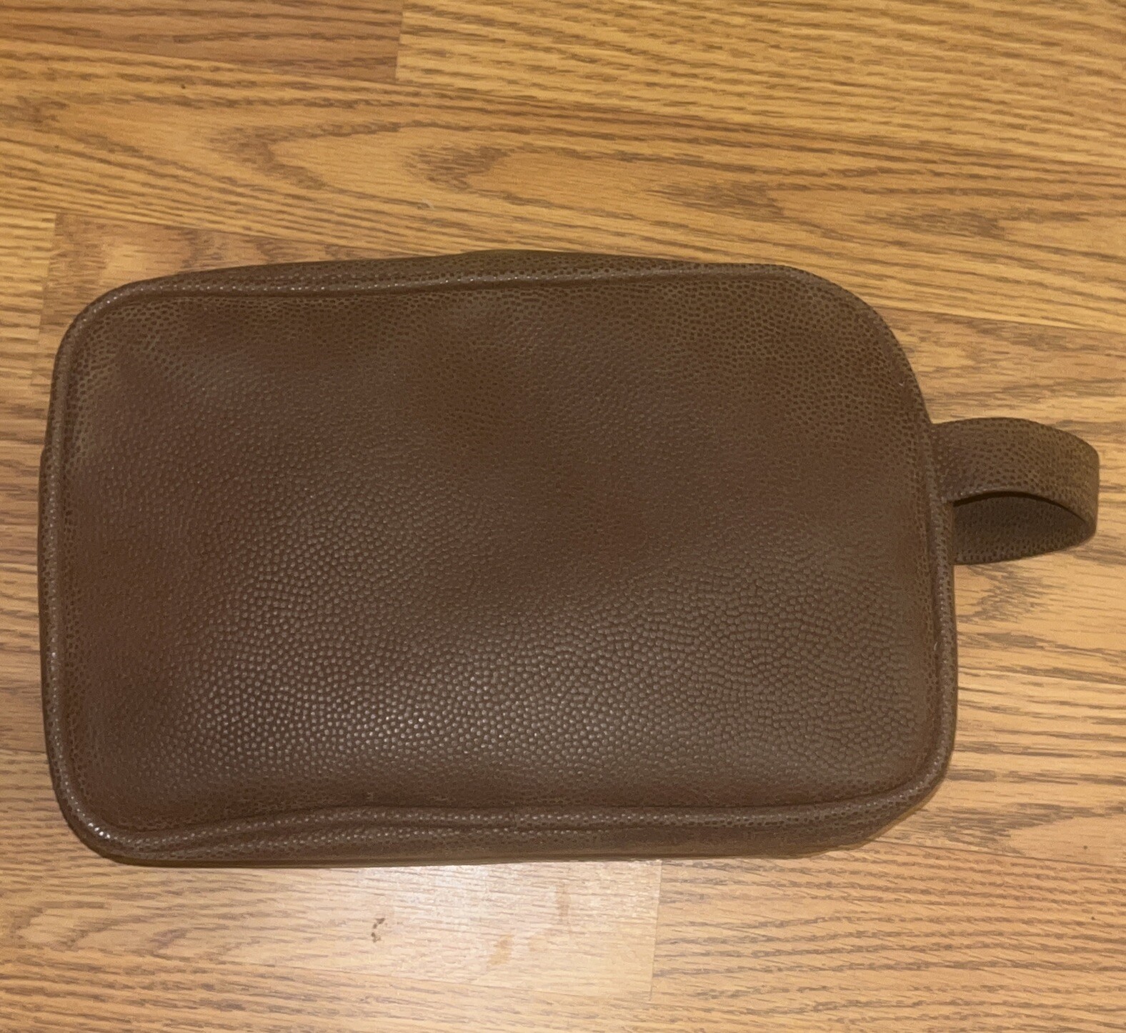 Lagerfeld Large Brown Toiletries Travel Case W/ Handle 2 Zip Compartments