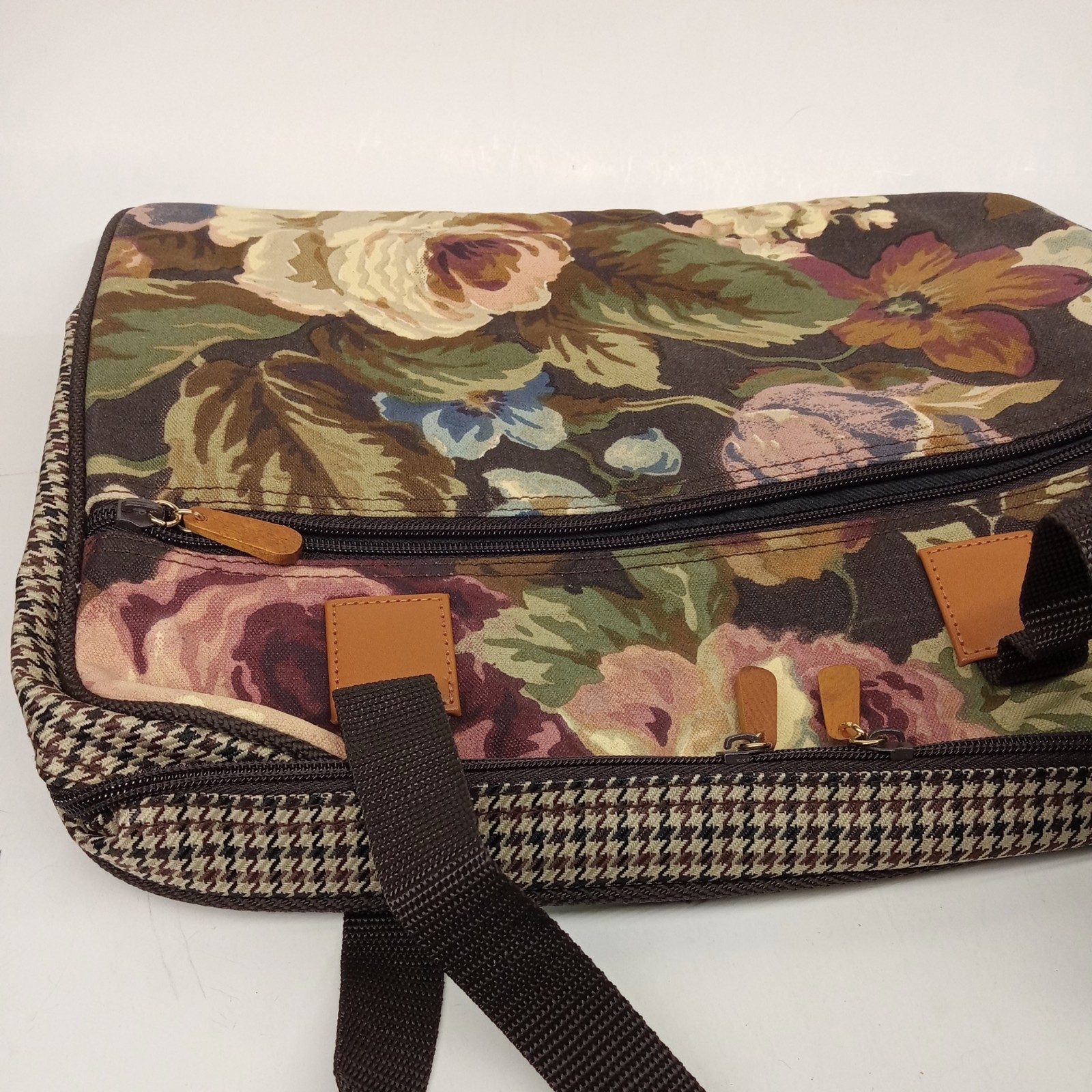 Vintage “Autumn Rose” Floral Satchel NOS INCLUDING Frame Bag w/mirror keychain