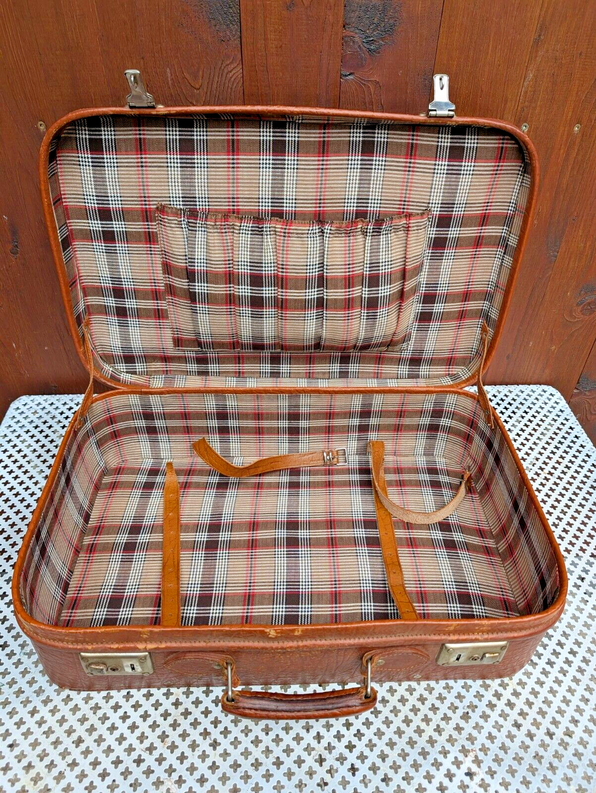 Leather Vintage Suitcase 50s Retro Weekender Mid Century 60s