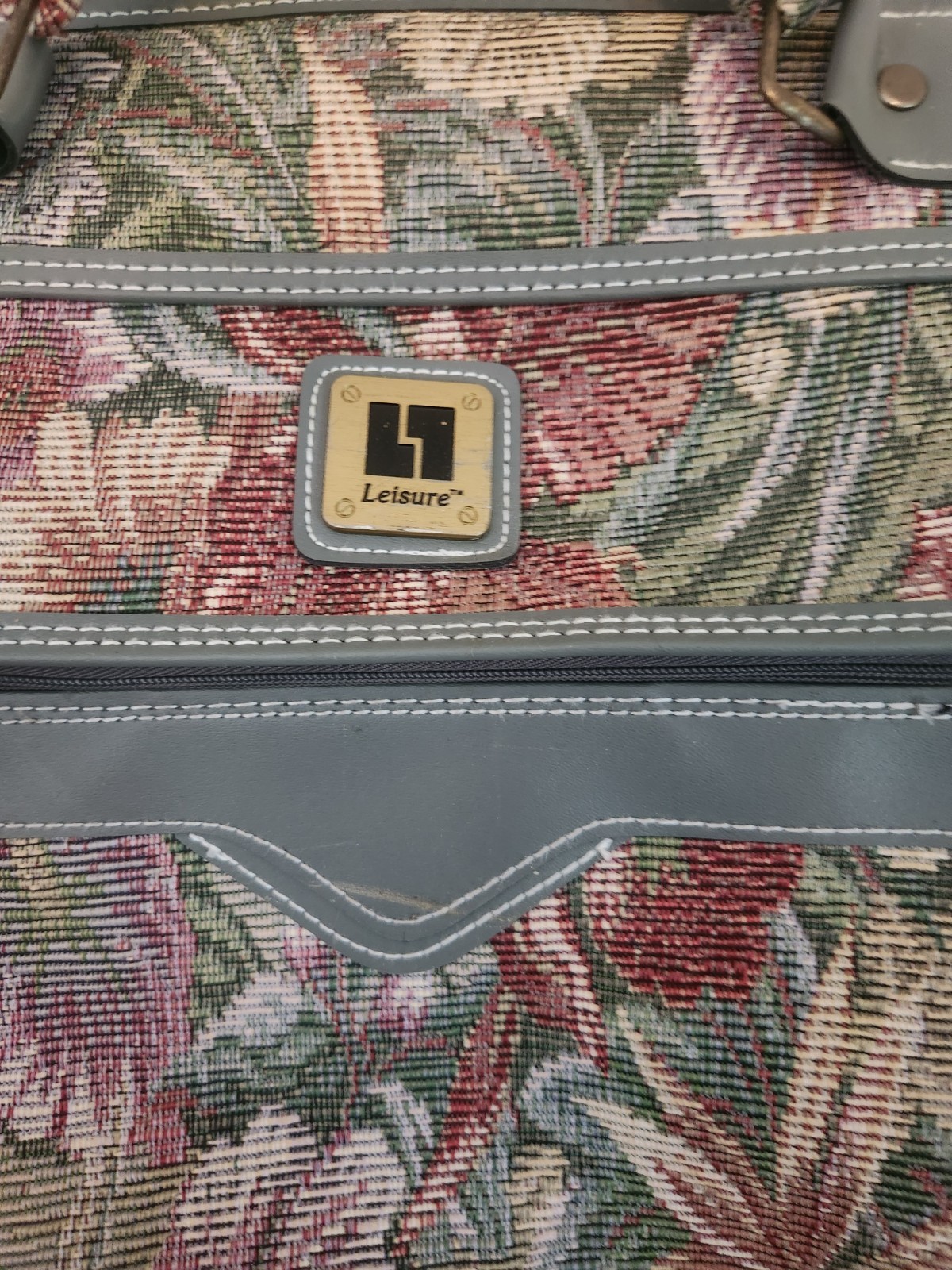 2 Pc Leisure Luggage Vintage Floral Train Case Suitcase Tapestry Vintage Granny
