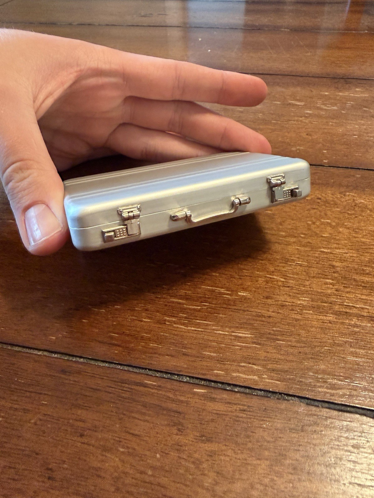 Mini ZeroHaliburton Briefcase Attache Case Silver For Cards
