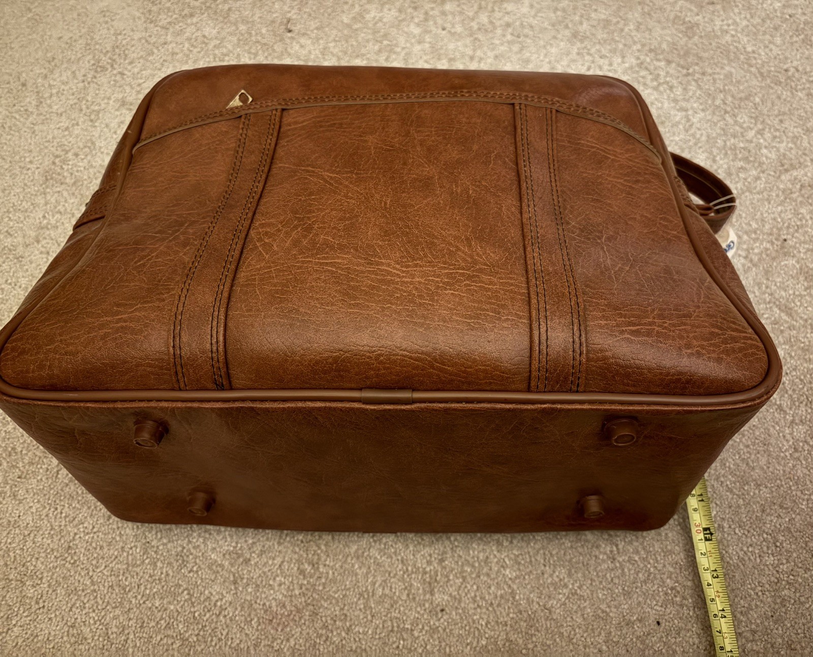 Vtg50s MCM 17”x12” Brown Trojan Luggage Company Satchel Travel Bag / Camera Bag