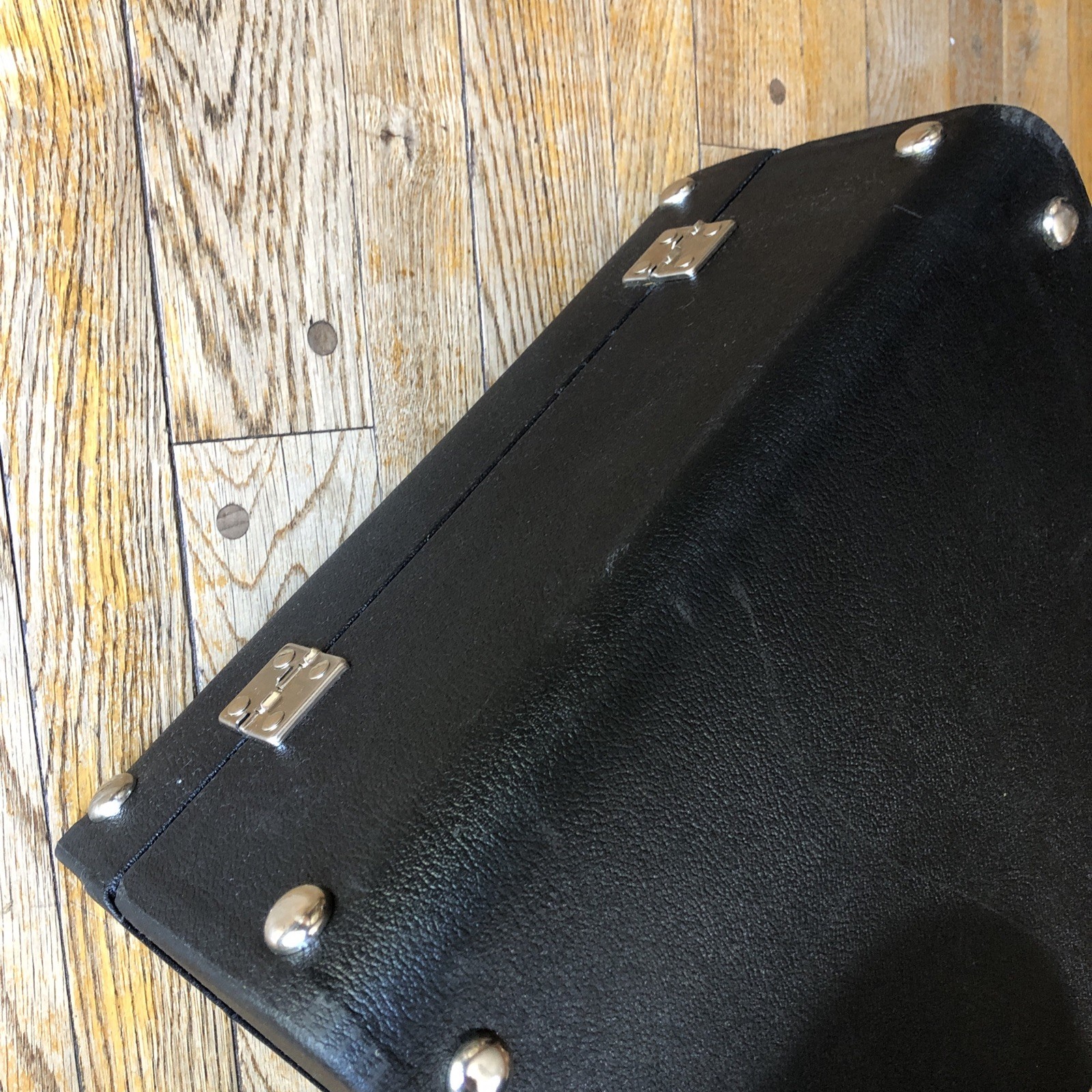 Vintage Locking Black Carrying Carry Case Blue Interior 2 Keys